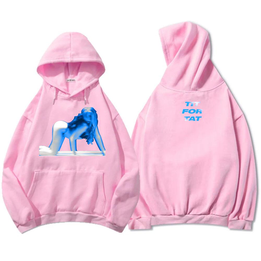 Tate Mcrae Tit for Tat Hoodies Long Sleeve Casual Hooded Sweatshirts Casual Fashion Men Women Pullovers Winter Fleece Hoody