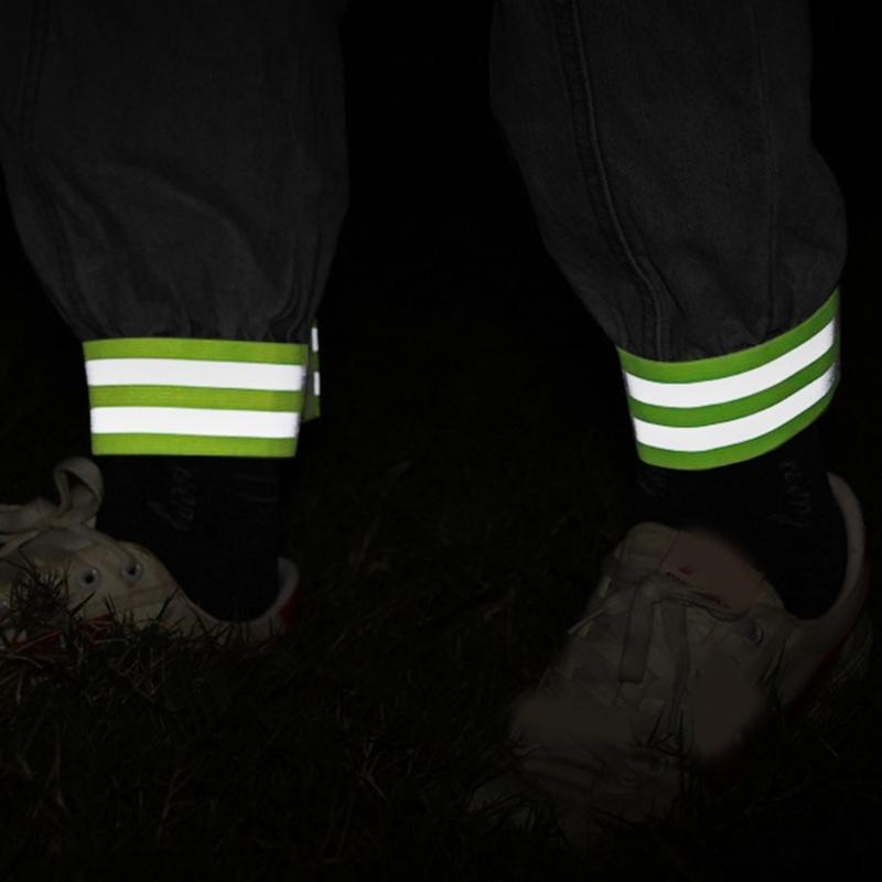 Reflective Bandages Ankle Leg Straps Cycling Comfortable Reflective Straps for Enhances Night Visibilities