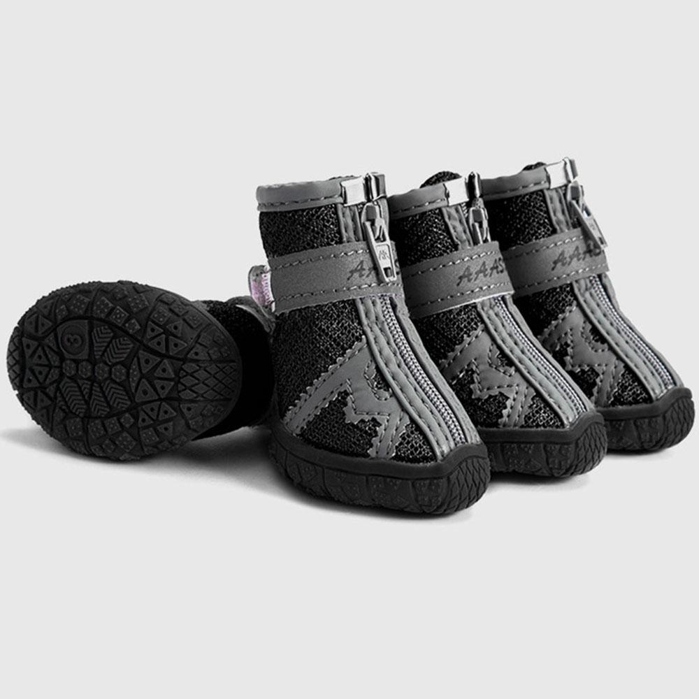 4pcs Dog Waterproof Shoes Dog Rain Boots with Reflective Strip Anti Slip Breathable Snow Boots for Small Dogs Cats Puppy Booties