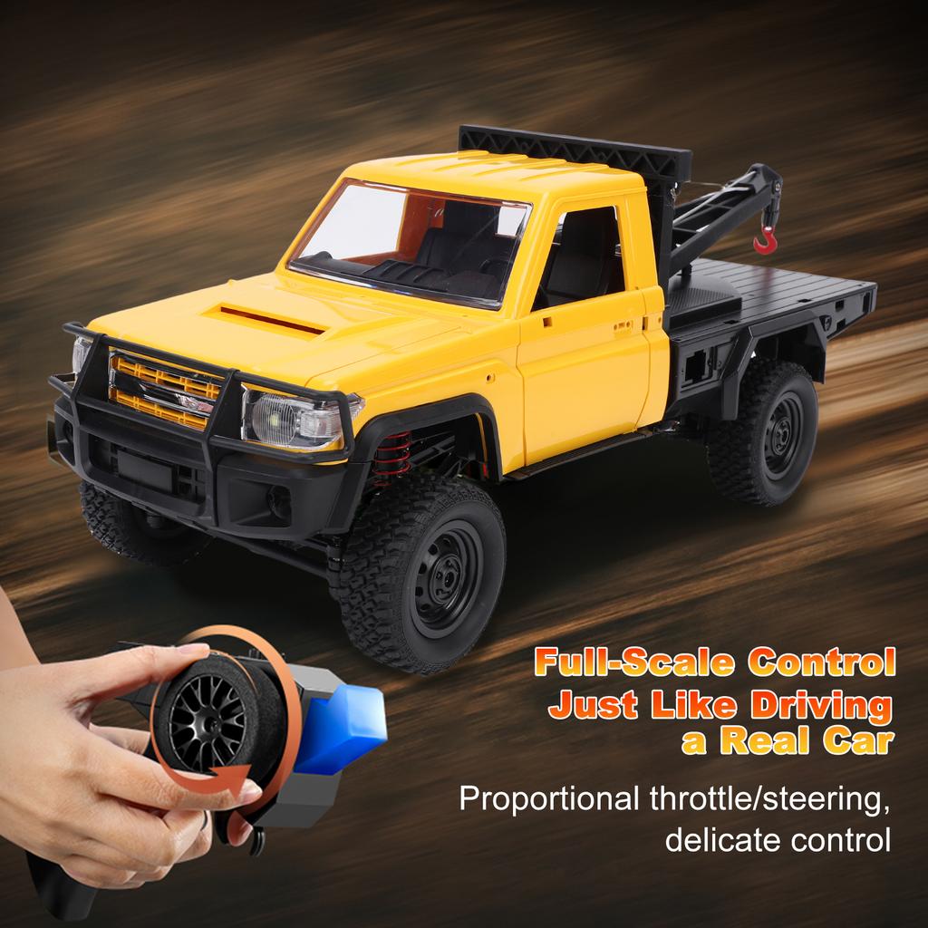 Remote Control Truck Crane, 1:12 Scale 4WD Remote Control Crawler, 2.4Ghz Off Road Toy Pickup Truck with Lights, All