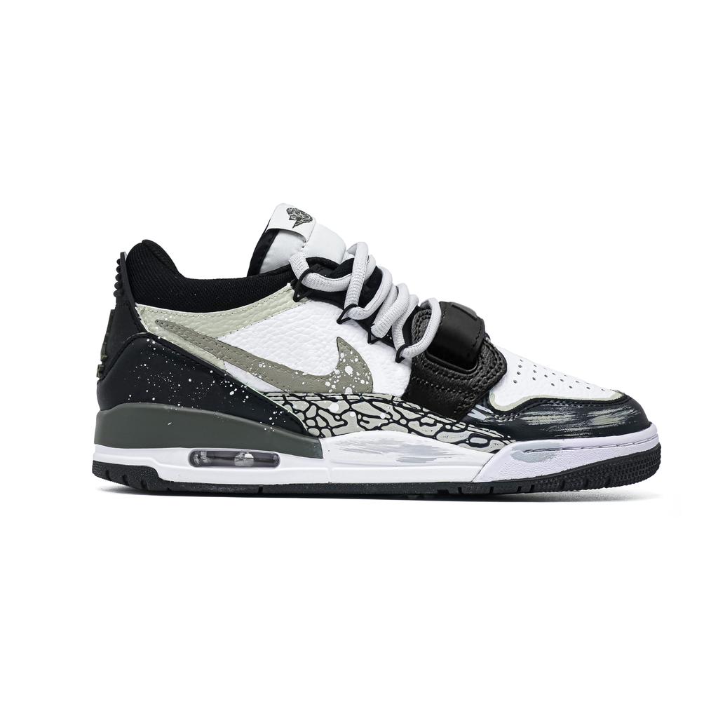Jordan Legacy 312 Street Graffiti Cushioning, Wear Resistant Low Top Vintage Basketball Shoes Unisex Black CD7069-120(Team947-)