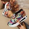 Fashion Fashion Graffiti Platform Sneakers for Women Lightweight Height Increase Casual Shoes Woman Comfy Slip On Hidden Wedge Sneakers