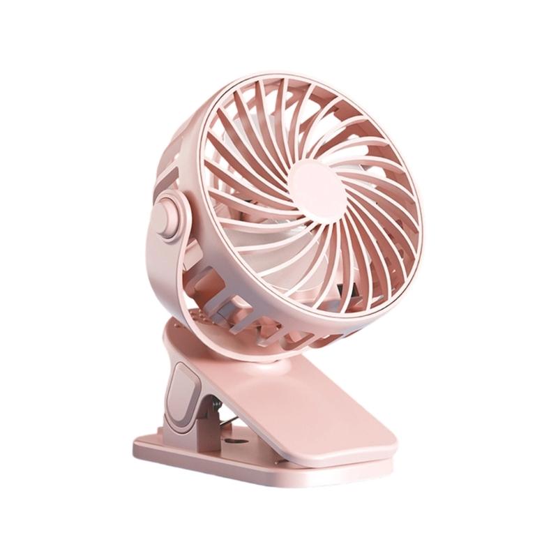 Small Charging Air Circulating Fan with LED Light Portable Desktop Clip Fan for Desk Bedside Table Use Enduring