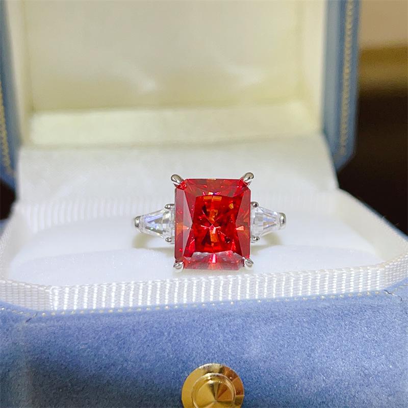 Women's Fashionable 5 Carat Fancy Cut Colored Moissanite Rings