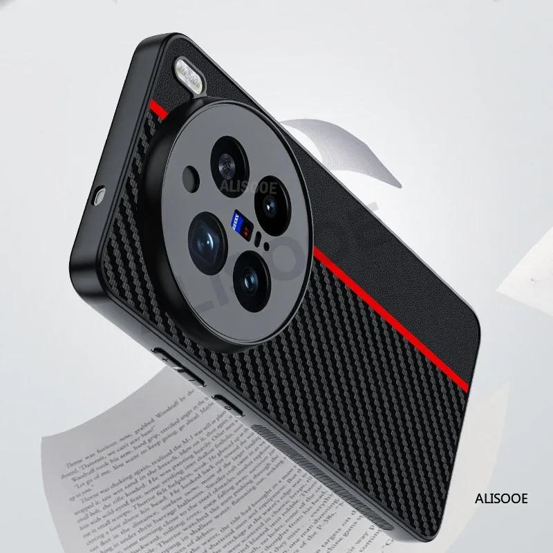 Funda for VIVO X200 Pro Mini Case Luxury Fiber Texture PU Leather Protection Back Cover for VIVO X200 Pro Shockproof Capa