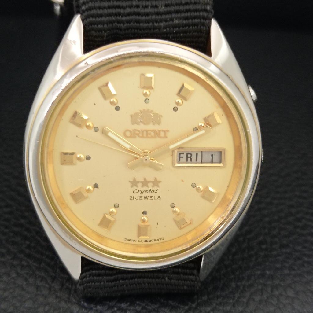 JAPAN VINTAGE ORIENT CRYSTAL AUTOMATIC 46943 MENS ORIGINAL DIAL WATCH A707785-1