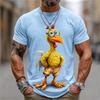 Men's Abstract and Whimsical Animal Print T-Shirt Summer Casual Round-Neck Short-Sleeve Outdoor Streetwear-Style Men's Top