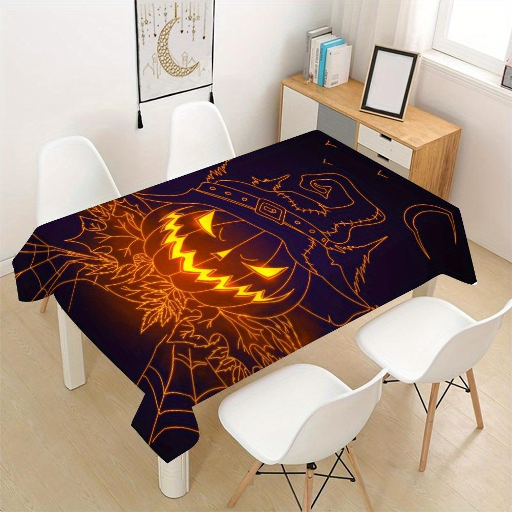 Happy Halloween Rectangle Table Cloth for Tables Decor Home Dinner Reusable Tablecloth for Holiday Party Halloween Decorations