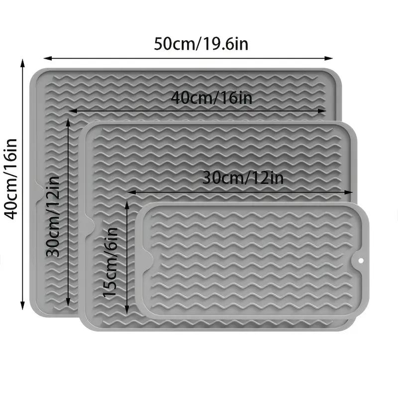 Silicone Dish Drying Mat Heat Resistant Drying Mat For Kitchen Counter Sink Refrigerator Drawer Liner Kitchen Drying Mat