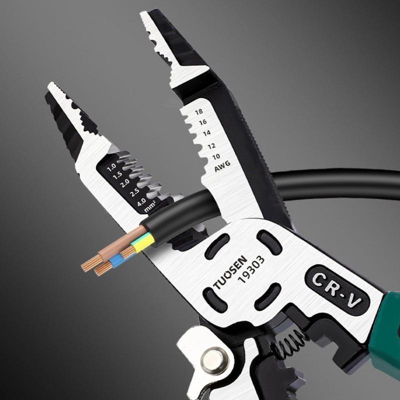 1pc Electrician's Wire Cutting Pliers, Multi-Purpose Wire Stripping Tool, High Carbon Steel Vise
