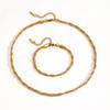 Round Snake Three-Strand Braided Color-Block Stainless Steel Jewelry Set for Women - Non-Fading, Light Luxury, European & American Style