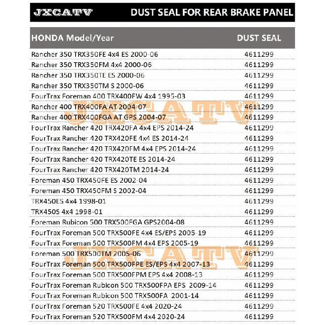 Rear Brake Drum Seals Dust For Honda Rancher FourTrax Foreman Rubicon TRX 350 400 420 450 500 520 91253-HM7-003 91253HM7003