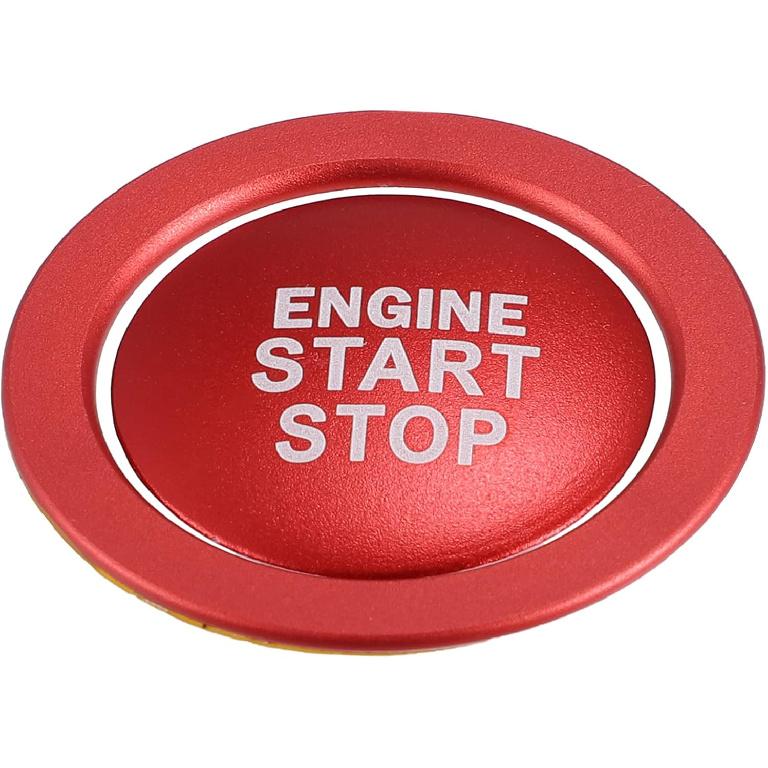 Engine Start Stop Ignition Button Overlay Cover Decal Trim Sticker for Toyota Camry Tacoma Prius Avalon RAV4 Mirai Corolla Aluminum Alloy Black