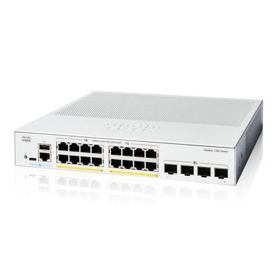 CISCO Catalyst Valdomas Komutatorius 16 Prievadų GE PoE 4x10GE Metalinis Korpusas Tylus Ventiliatorius Verslui 1300-16P-4X SFP+ (C1300-16P-4X)