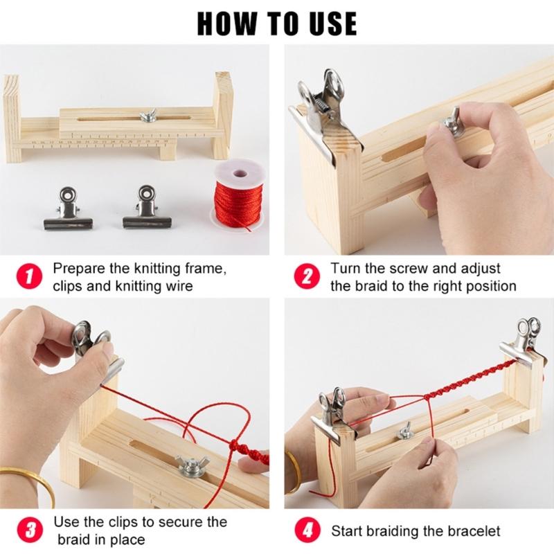 Praktiskt Paracord Armbandsverktygsset med Robusta Träspännen Skruvar och Manual för Nybörjare Daglig Användning