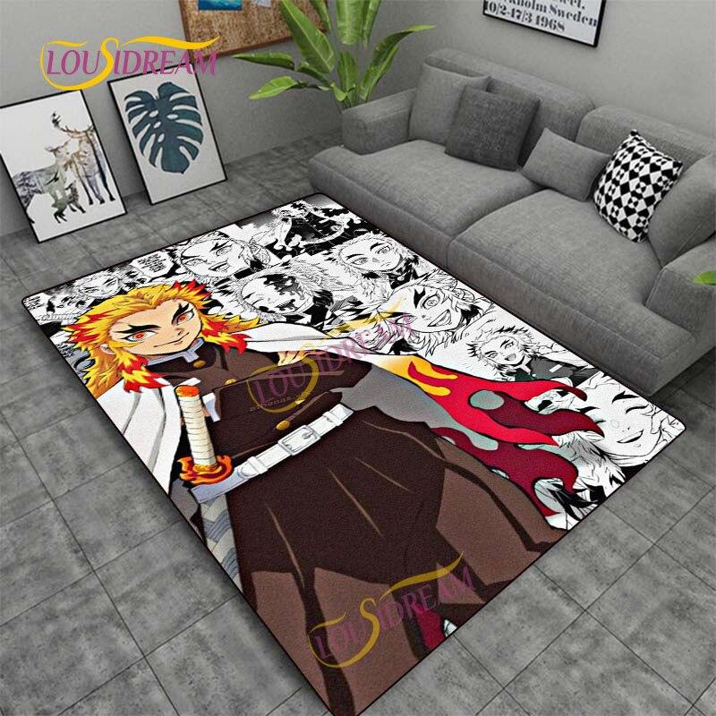 Demon Slayer Japan Cartoon Rug Kitchen Mat Bedroom Door Rug Living Room Carpet Children Game Soft Mat