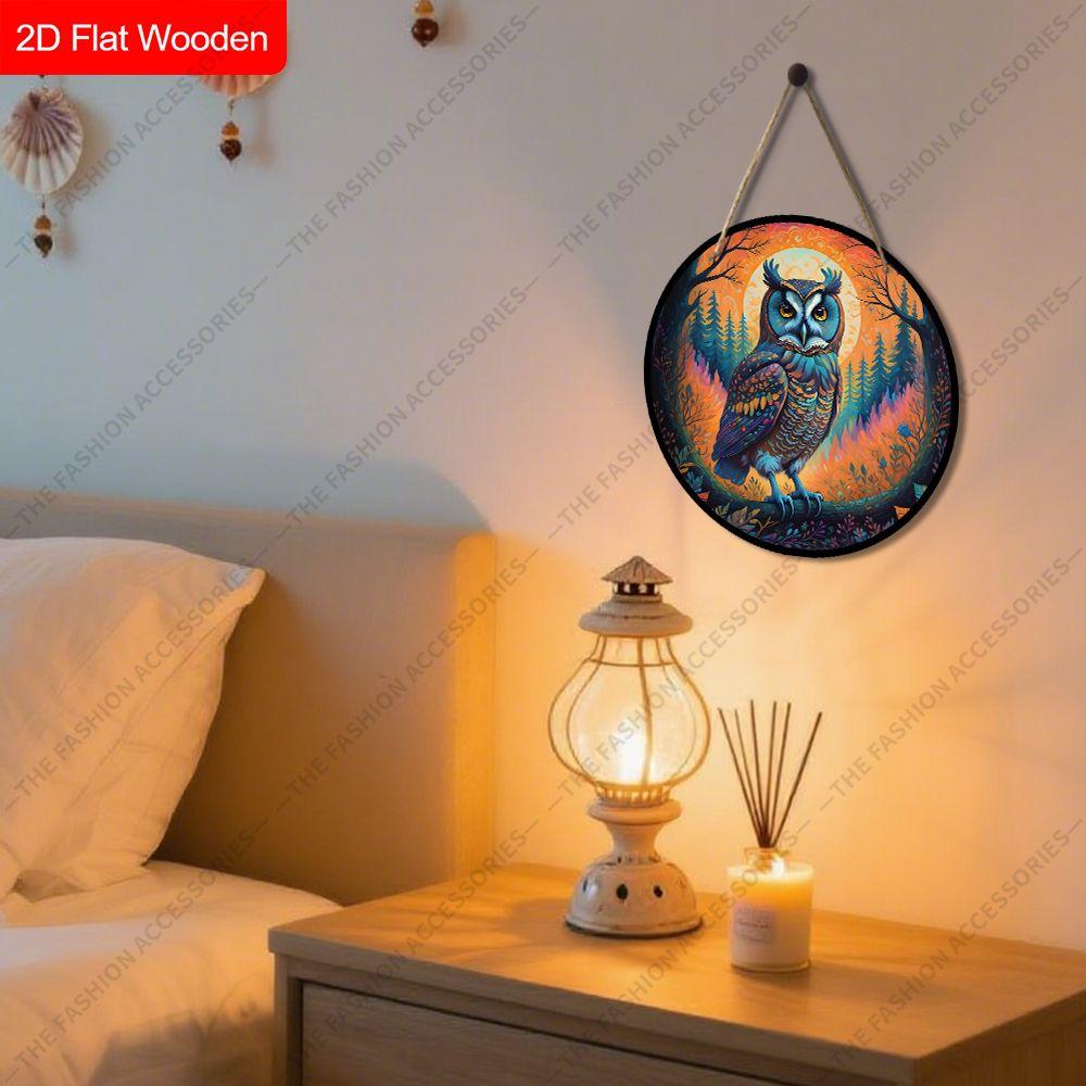 2D Plane Hanging Decorative Signs, Interior Wall or Door Decoration, Garden Decoration, Owl Pattern, Interesting Gifts for Family and Friends