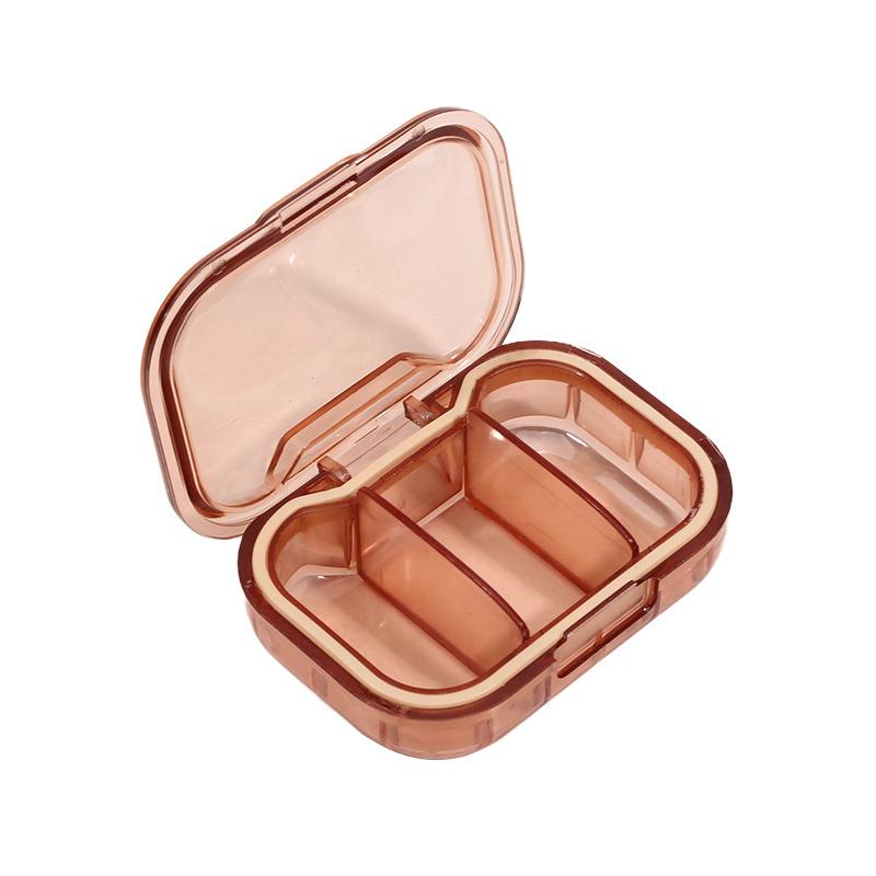 1/2/3pcs 3-Compartment Waterproof Pill Organizer Box Portable Mini Plastic Medicine Case Dustproof Compact Storage
