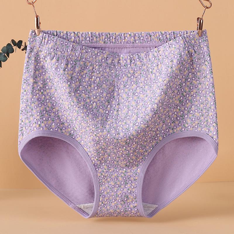 Großgröße Baumwoll-Jacquard Damen Frühling und Herbst Hohe Taille Bauchwickel Hüfte Ältere Slips