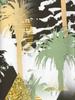 Men'S Color-Blocked Geometric Multi-Layer Palm Tree Print Hawaiian Shirt, Contrasting Retro Tropical Short-Sleeve Collared Shirt, Casual Aloha Top for