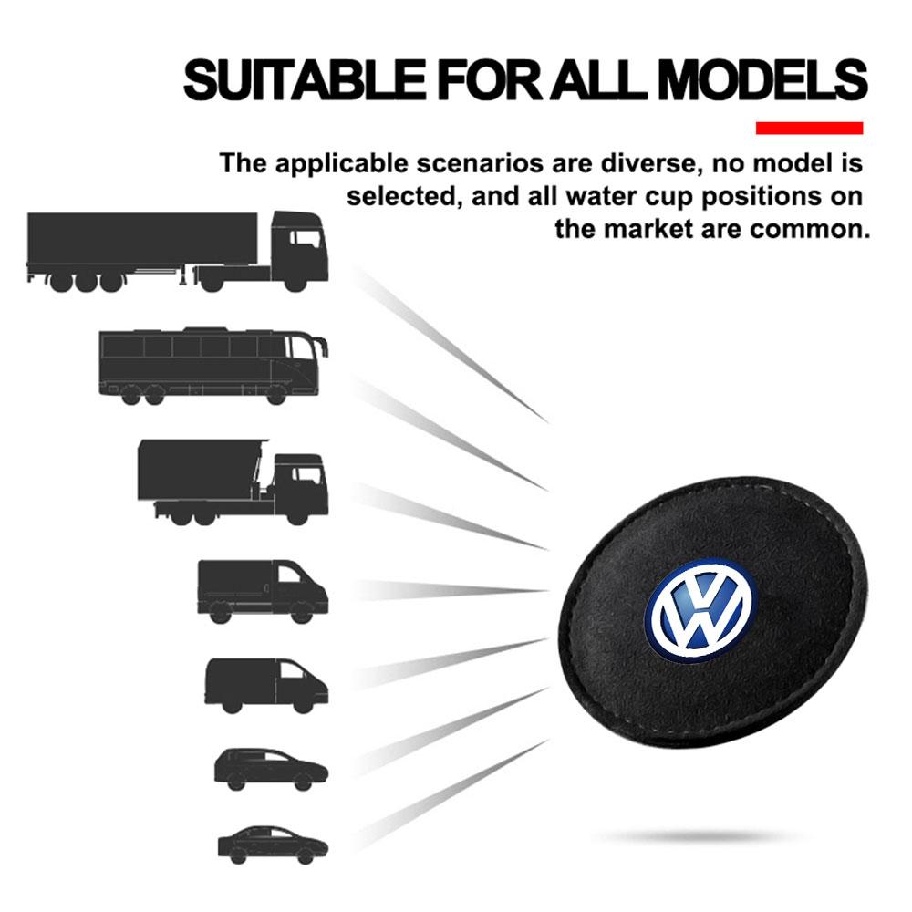 For VOLKSWAGEN VW 2Pcs Anti-Slip Car Silicone Coaster For Volkswagen Vw Tiguan Jetta Mk6 Scirocco Polo Touran Golf Auto Interior