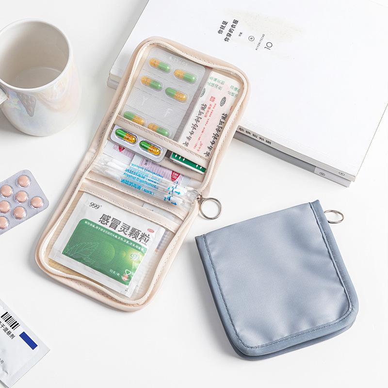 Mini Medical Pouch Portable Foldable Opening with Zip Sort First Aid Kit Camping Outdoor Travel Essential Medical Storage Bag