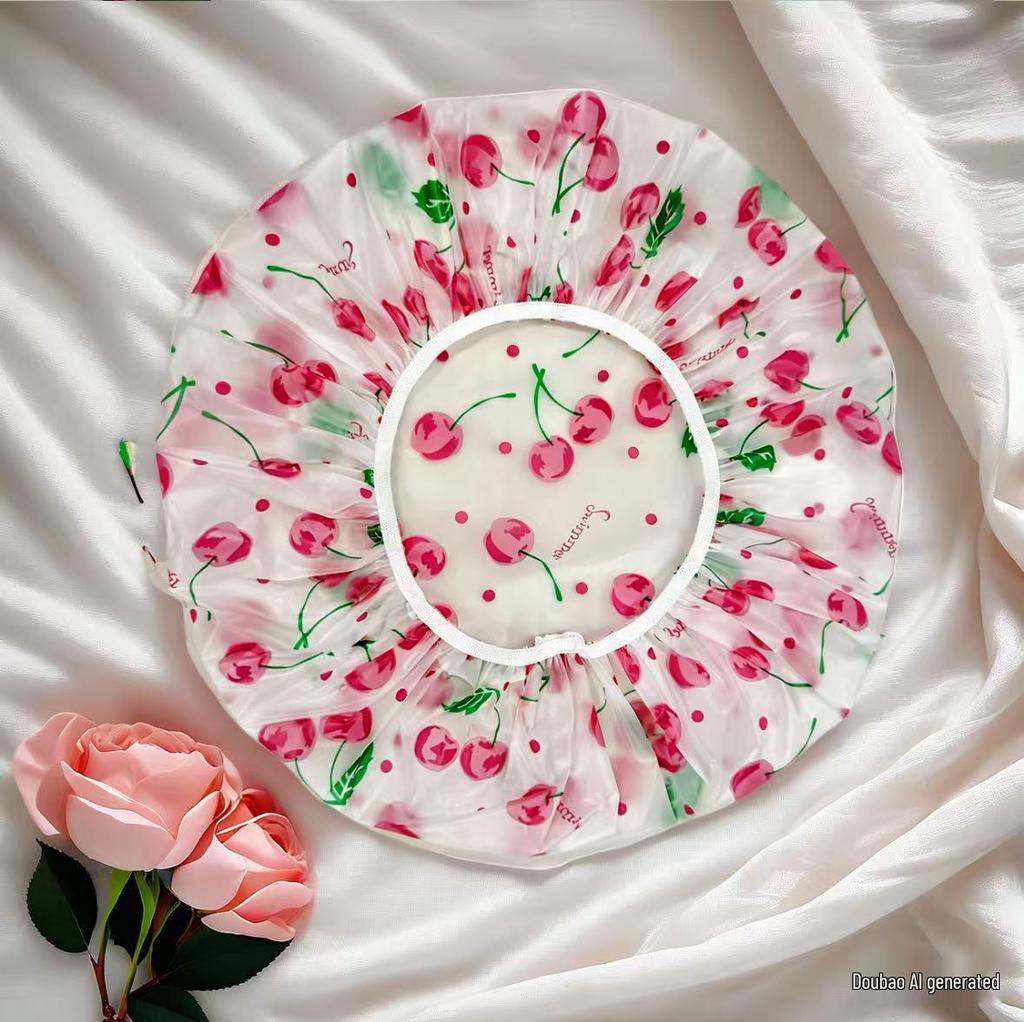 "Assorted PE Shower and Hair Care Caps for Children, Girls, Adults"