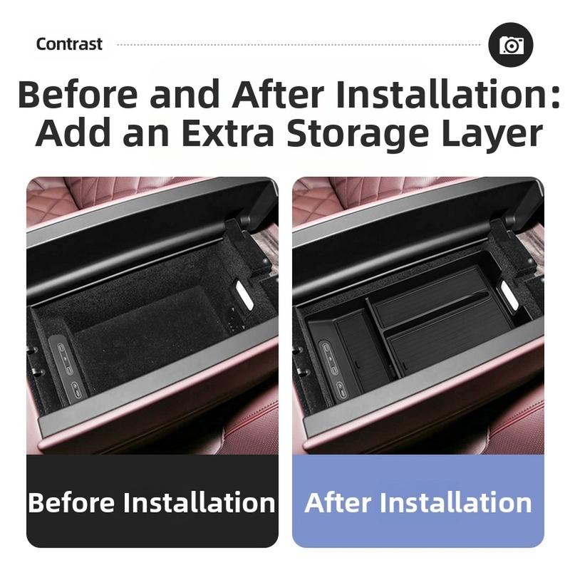 Center Console Storage Box for NIO For ES8 2026 ABS PVC Waterproof with Partition Design and Easy tallation