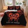 Metallica Butterfly Bedding 3 Piece Set HD Print Duvet Cover Pillowcases for Teens Adult Bedroom Decoration Christmas Gift