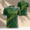 Jamaican Flag Color Football T-shirt For Men's Comfortable Run Sport Short Sleeve T Shirt  Custom Name Number Personality Tee