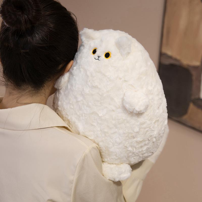 Stuffed Animal Plushie Cat Stuffed Animal Fat White Black Plush Cats Toys Cuddly Companions Round Pillow Toys For Girls