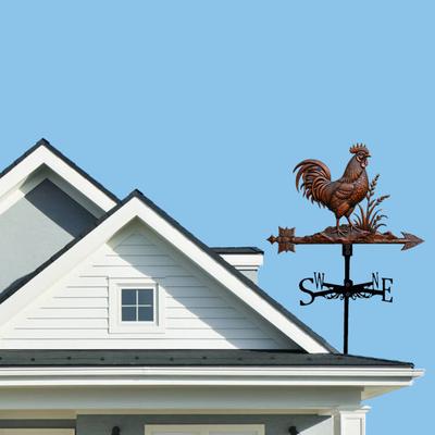 Rooster Weather Vane Retro Metal Wind Vane Roof Decoration Farmhouse Decorative Weather Vane for Outdoor Garden Decor