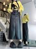 Retro pu leather skirt skirt women's large size fat mm autumn and winter new hip skirt high waist and thin meat-covering split skirt