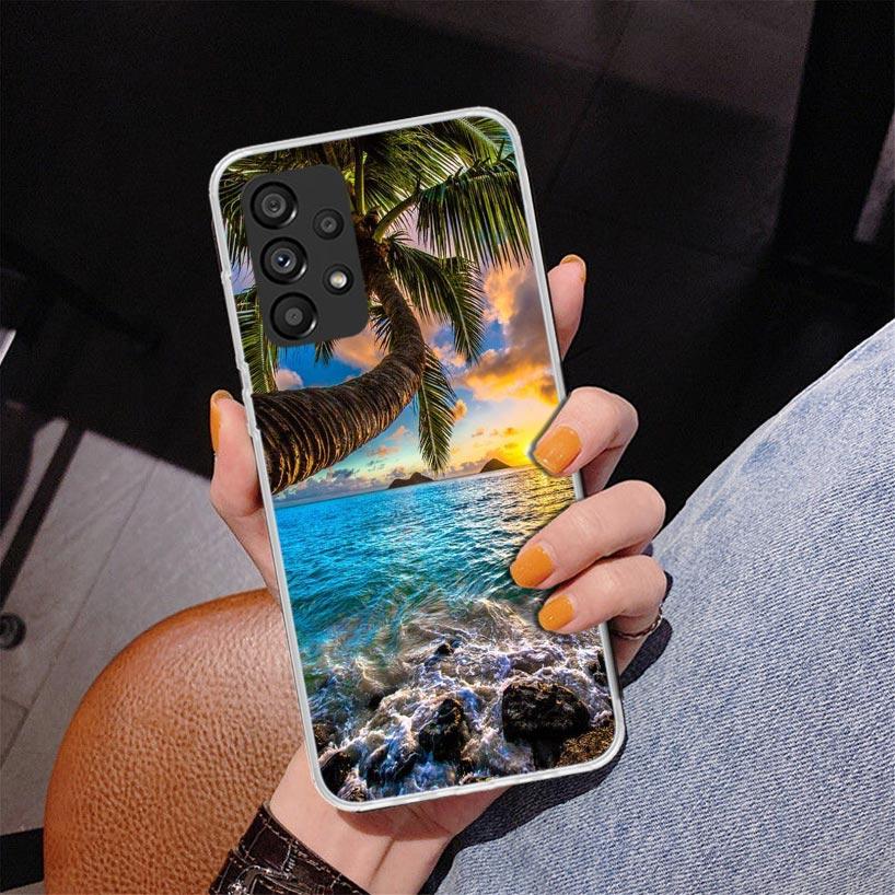 Summer Beach Sunset Sea Palm Tree Phone Case For Samsung Galaxy A17 A16 A15 A14 A13 A57 A56 A55 A54 A53 A37 A36 A35 A34 A33 A26