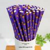 Biodegradable Halloween Paper Straws with Skull and Pumpkin Design