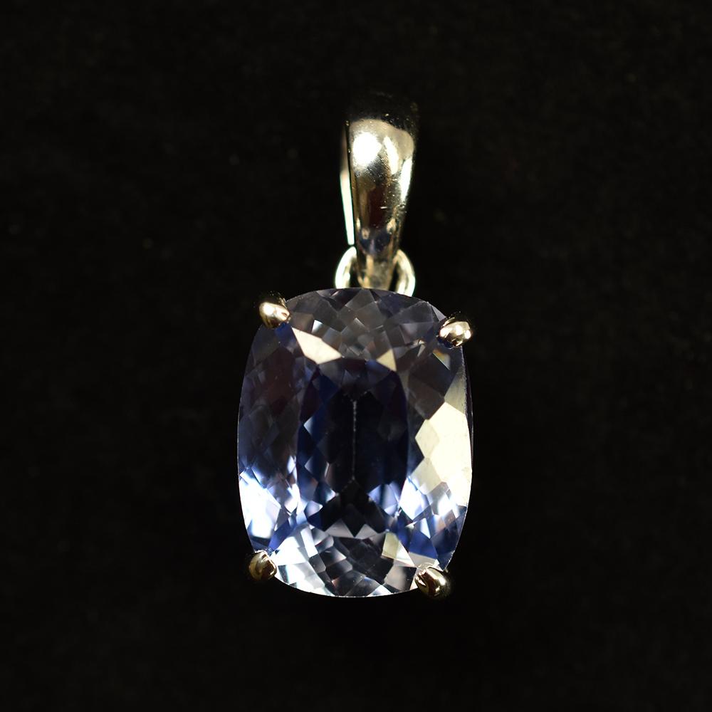 Natural Blue Sapphire Pendant 23 Ct 925 Sterling Silver Jewelry September Birthday Birthstone