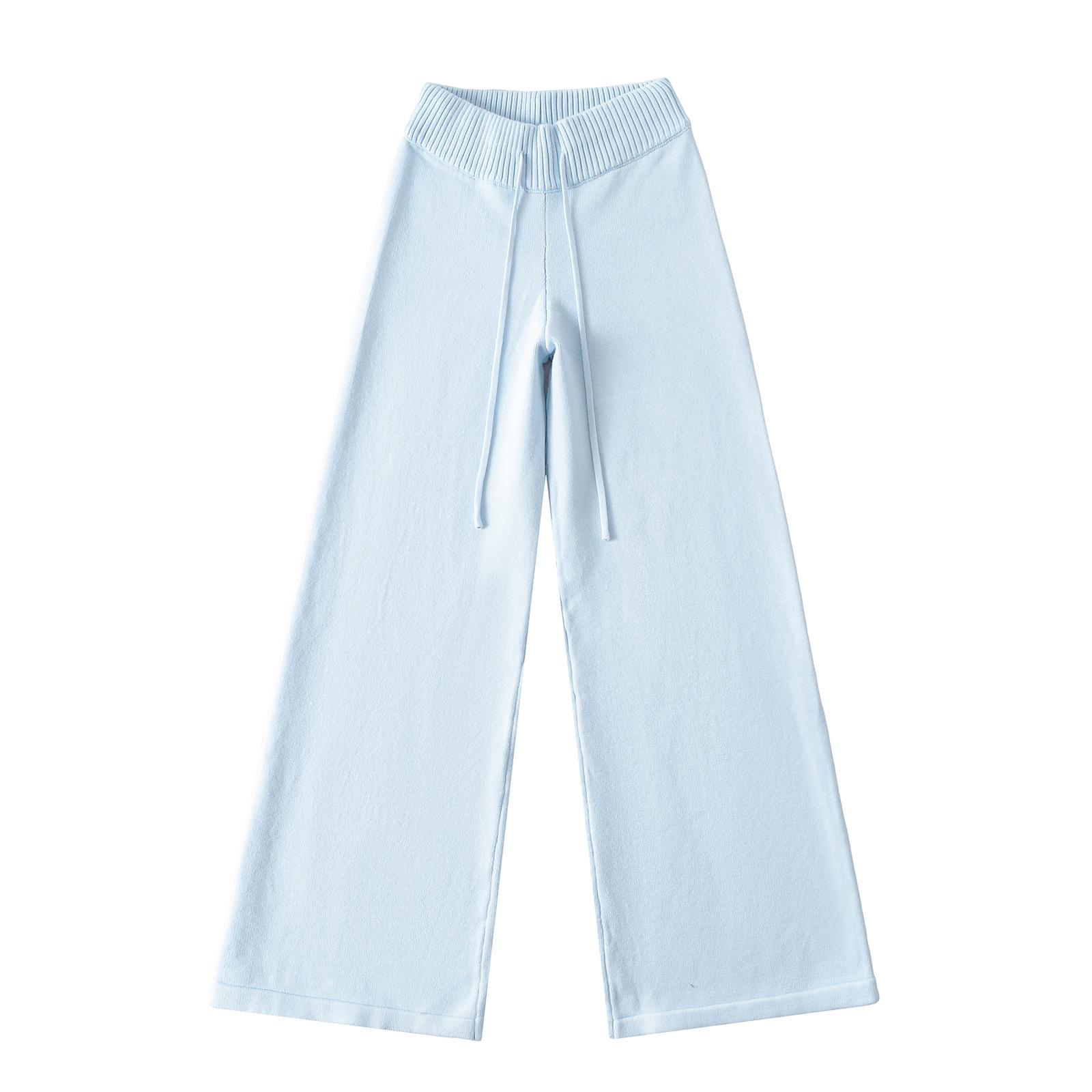 

Новые женские брюки на кулиске с широкими штанинами на весну 2025 года - американский ретро спортивный стиль. Small небесно-голубой