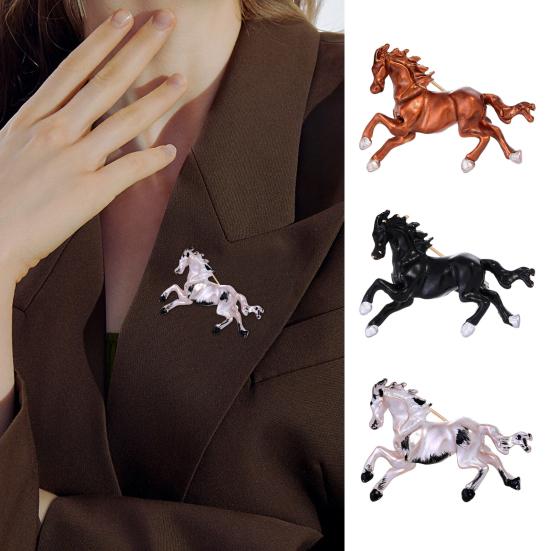 Brooch Pin Chinese Zodiac Year of Horse Enamel Brooch Vintage Animal Zodiac Pin Sweaters Hats Bags Badge Clothing Decoration