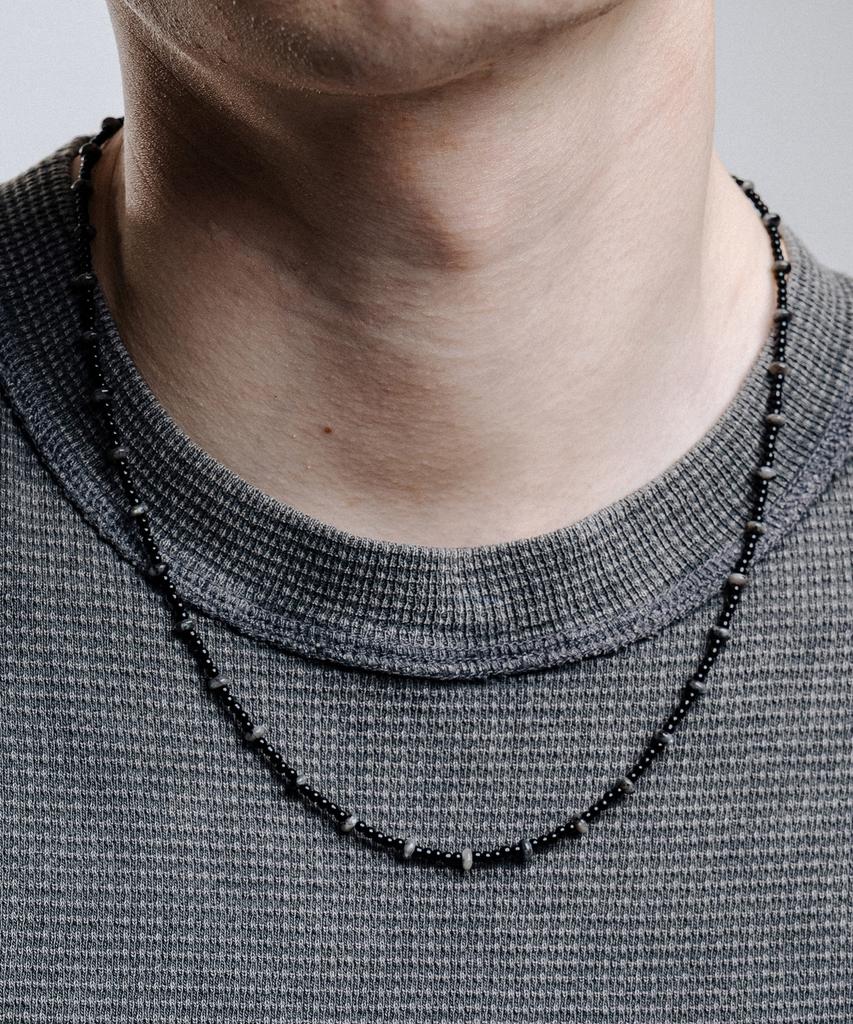 Scalettoblack Ram022 Labradorite Segment Line Necklace