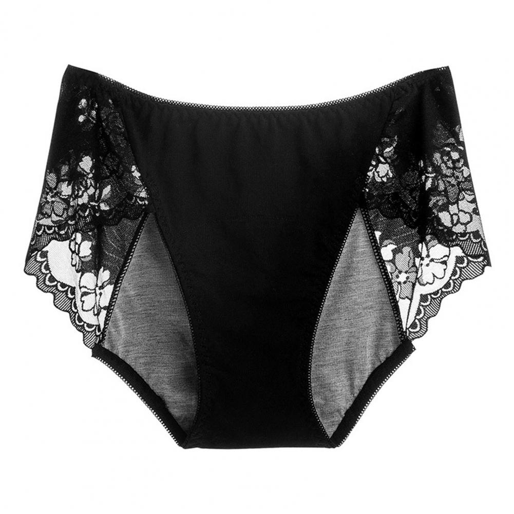 Women Menstrual Panties Lace Solid Color Plus Size Butt-lifted Mid Waist Seamless Elastic Period Leakproof Briefs Underpants Fem