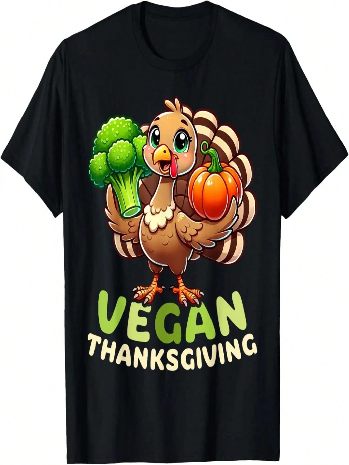 Vegan Thanksgiving Cute Turkey Vegetarian T-Shirt S разноцветный