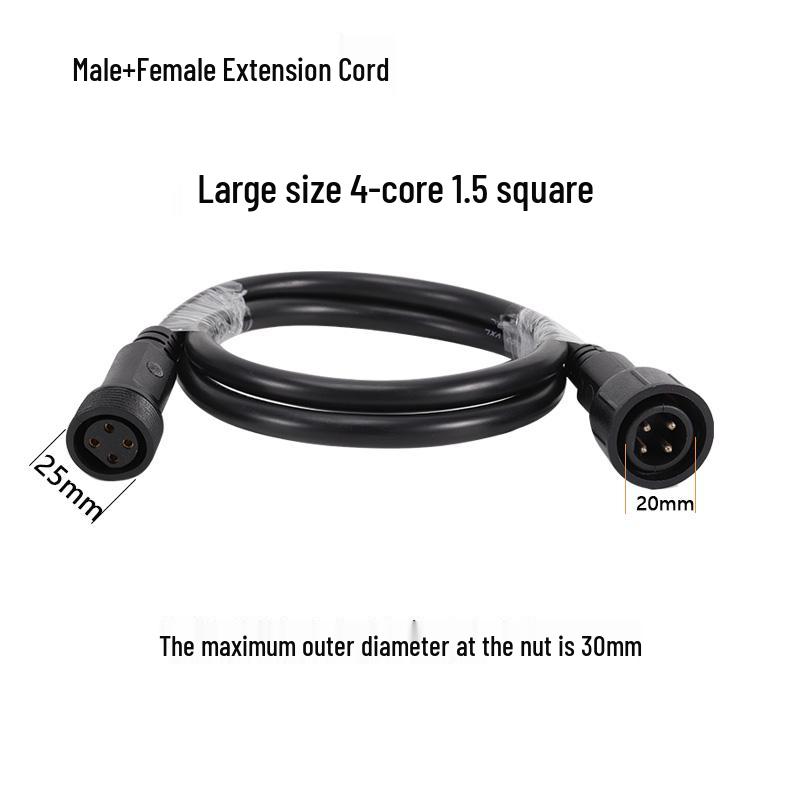 Waterproof Aviation Plug Male-Female Extension Connector for LED Lighting Fixtures