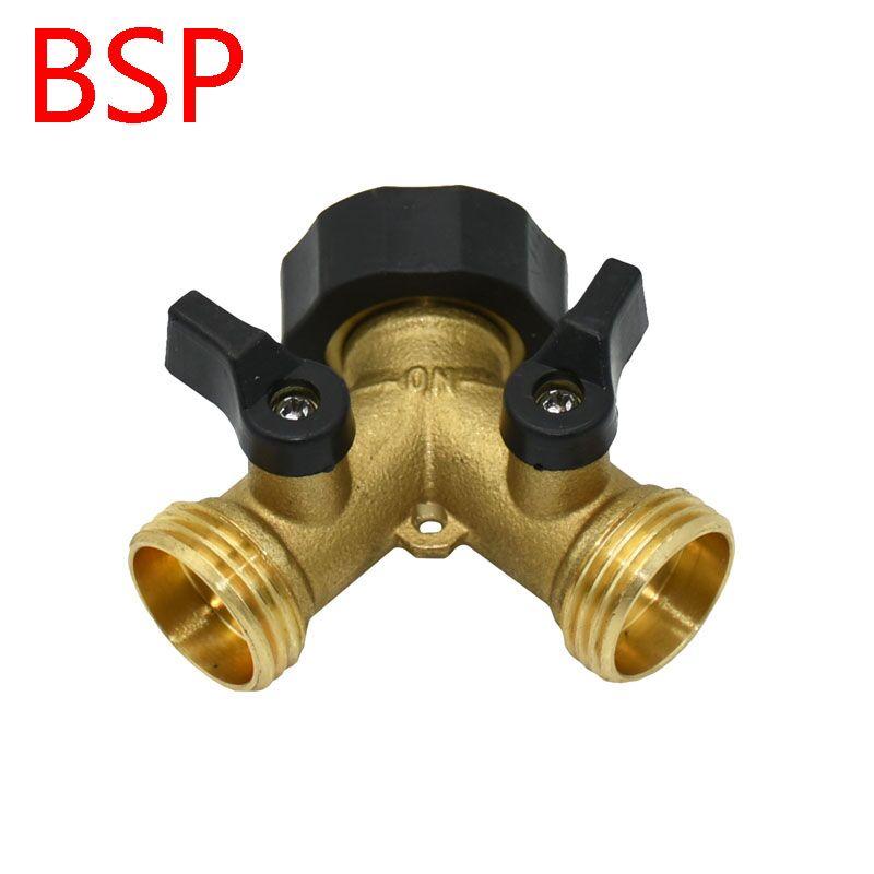 

Brass Female 3/4 2 way Garden tap Hose tap Y-Connector Irrigation valve water splitter connectors bsp US 1pcs