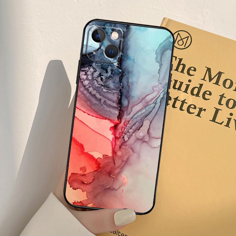 Strandige Pastel Abstracte Schilderij Case Voor iPhone 13 12 11 Pro Max Mini XR X XS MAX 6S 7 8 Plus SE 2020 2022 Telefoonhoes