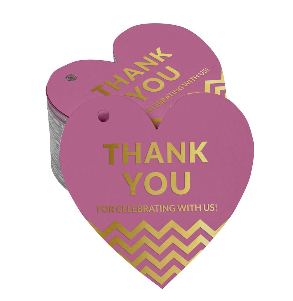 Inkdotpot Danke, dass Sie mit uns gefeiert haben Junggesellinnenabschied-Babyparty-Ruhestand-Hochzeit-Geburtstag Flaschenanhänger Echte Silberfolie Gastgeschenk Anhänger Packung von