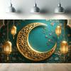 Mondsichel-Laternen-Thema Elegantes Ramadan-Banner Wanddekoration für Party, Festliche Heimdeko für EID Al Adha Feiern