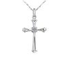 925 Sterling Silver Diamond Inlaid Cross Pendant - Women's Korean Fashion Jewelry