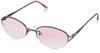 Nagoya Megane Stylish Sunglasses with Metal Light Gradient UV Megan 7691 02 Wine Half Women's Frame, Lenses, Protection, Brand,