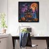 Diamond Painting Kit Halloween Mansion Pumpkin Pattern DIY Full Drill Canvas Art Relaxing Handmade Gift for Craft Lovers