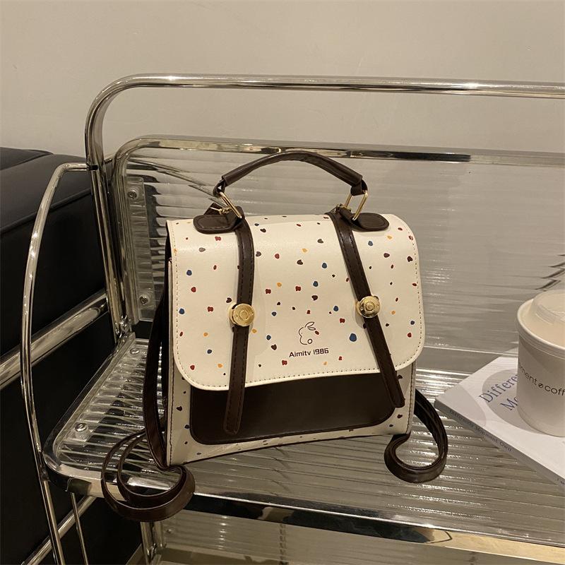 Textur große Kapazität College-Stil lässig 2025 neue Mode Retro einfach ausländischer Stil Polka Dot einfacher Rucksack Damen